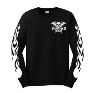 Vampires Rock Biker Long Sleeved T-Shirt